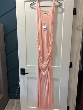 BlackCherry Light Peach Sleeveless Maxi Dress